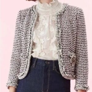 Women's Tweed Jacket - Black and White